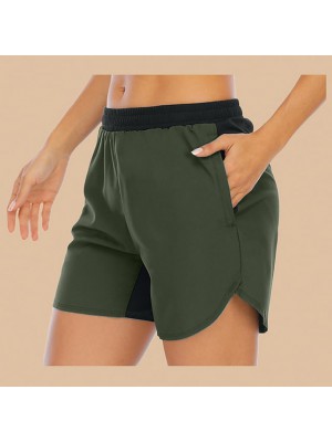 Women's Casual / Sporty Cargo Shorts Moisture Wicking Breathable Soft Daily Sweatpants Shorts Pants Solid Color Short Patchwork #8702918