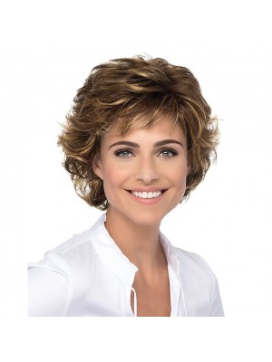 Brown Wigs For Women Cosplay Costume Wig Curly with Bangs Wig Short Brown Blonde Synthetic Hair Women's Fashionable Design Cute Elastic Blonde Brown #8249093