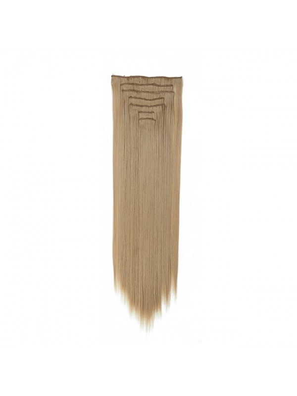 Clip in Hair Extensions 22 Inches Light Blonde #613 Color 7 Pieces 7 Double Weft Soft Thick Straight 7Hair Extension for Women (22 7Bleach Blonde #613) #8415230