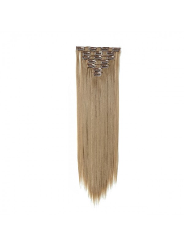 Clip in Hair Extensions 22 Inches Light Blonde #613 Color 7 Pieces 7 Double Weft Soft Thick Straight 7Hair Extension for Women (22 7Bleach Blonde #613) #8415230