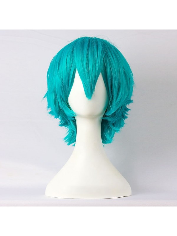 Synthetic Short Wigs For Women White Purple Blue Blonde Yellow Black Red Costume Cosplay Wig Female High Temperature Fiber #8551330