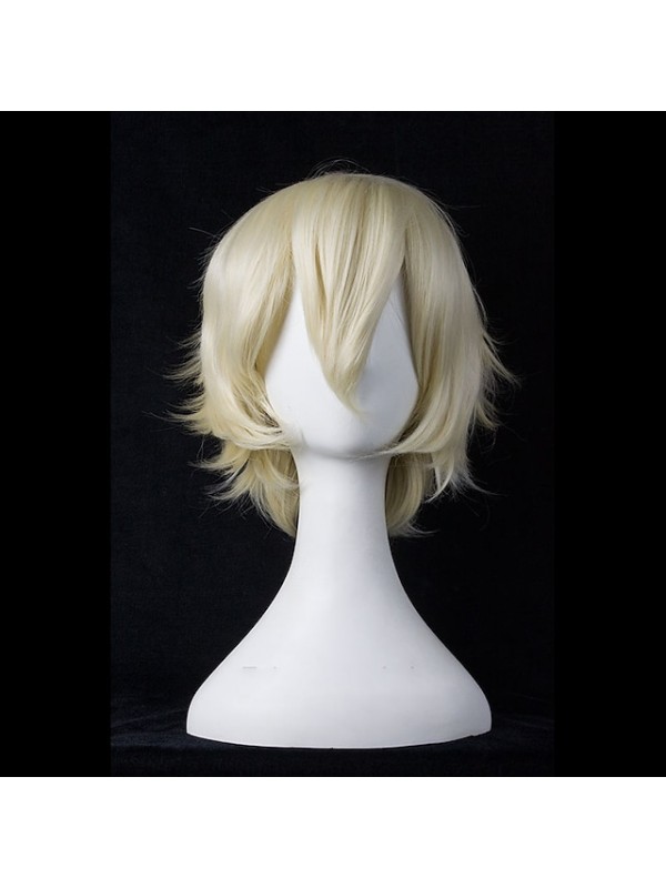 Synthetic Short Wigs For Women White Purple Blue Blonde Yellow Black Red Costume Cosplay Wig Female High Temperature Fiber #8551330