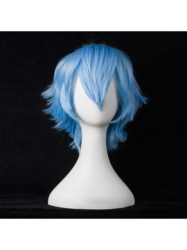 Synthetic Short Wigs For Women White Purple Blue Blonde Yellow Black Red Costume Cosplay Wig Female High Temperature Fiber #8551330