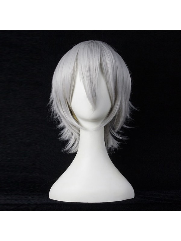 Synthetic Short Wigs For Women White Purple Blue Blonde Yellow Black Red Costume Cosplay Wig Female High Temperature Fiber #8551330