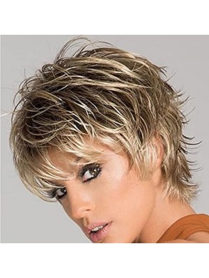 Short Haircut Wigs Synthetic Wigs for Black/White Women Short Hair Wigs with Bangs Hairstyles Women Wig (Qc-Wig030) #8823937