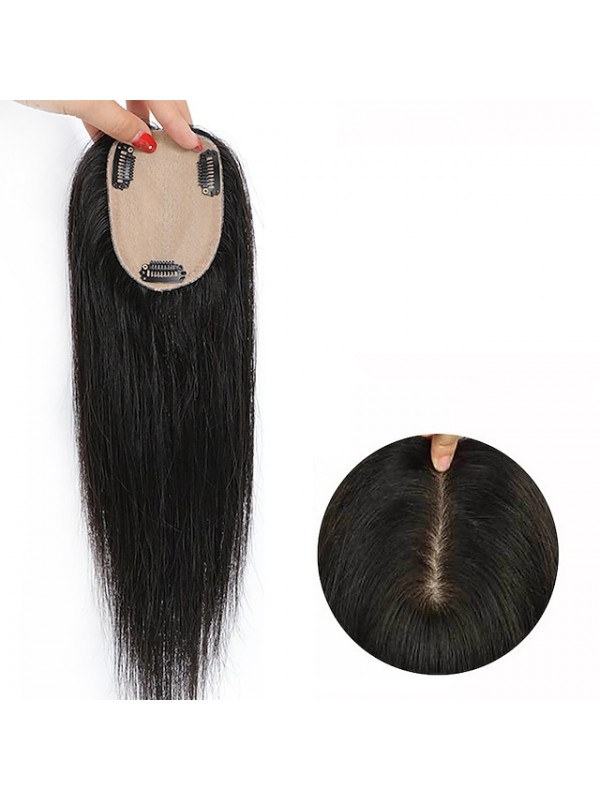 Women's Human Hair Toupees Straight 100% Hand Tied Soft / Party / Women Party / Evening / Daily Wear / Vacation #8722269