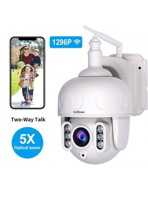 Sricam SH028 3.05.0MP 5X Optical Zoom Wifi Outdoor IP 360 2-Way Audio Spotlight Color Wireless Surveillance CCTV PTZ Camera #9037346