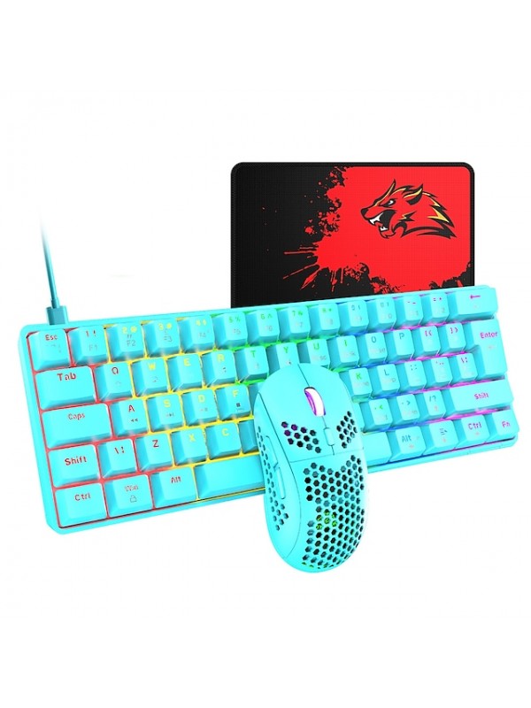 T60 USB Wired Mouse Keyboard Combo Gaming Mechanical Keyboard  Gaming Keyboard  Multimedia Keyboard Gaming Gaming Mouse 6400 Dpi for Pc Gamer Laptop Computer #8746012