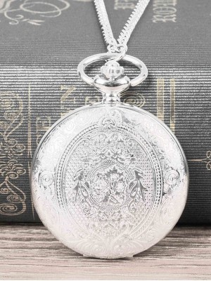 Vintage Quartz Necklace Pocket Watch Exquisite Box Pendant Accessory Retro Pocket Clock Gifts for Men Women Kids Men's Pocket Watch Analog Quartz Casual Large Dial #7288018