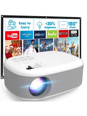 HD Mini Projector Brightness Projector 1080P Full HD Supported Portable Projector Compatible with Smartphone/Tablet TV Stick PS4 & X-Box PC HDMI USB #8999506