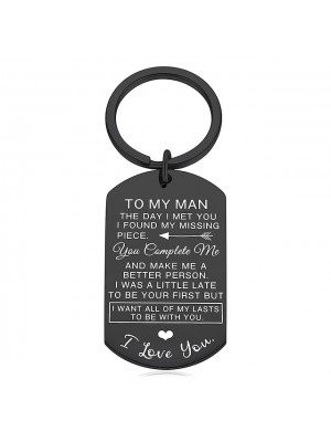 Valentines Day Gifts for Men To My Man Car Keychain Anniversary for Him Husband Gifts from Wife Birthday Gifts for Boyfriend Groom Fiance Engagement Wedding Present Jewelry Key Ring 1PCS #8983372