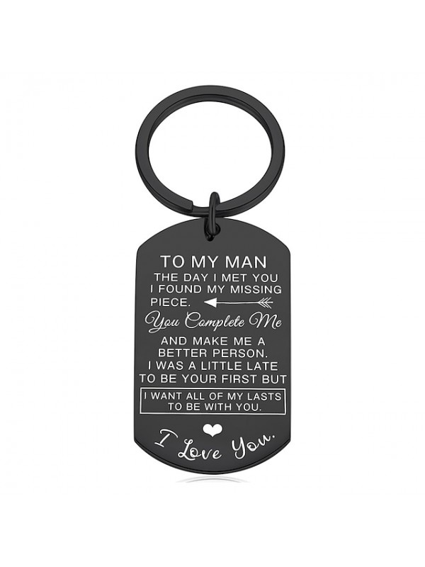 Valentines Day Gifts for Men To My Man Car Keychain Anniversary for Him Husband Gifts from Wife Birthday Gifts for Boyfriend Groom Fiance Engagement Wedding Present Jewelry Key Ring 1PCS #8983372