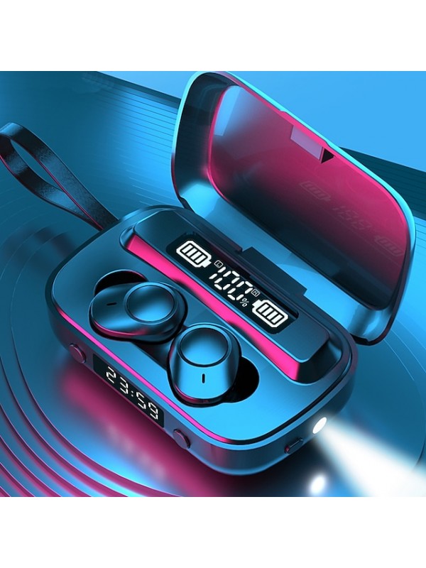 A13 TWS True Wireless Earbuds Clock  Flashlight Power Bank Hey-Siri Bluetooth Smart Touch IPX7 Waterproof Earphone LED Digital Display Large Capcity Charging Compartment Headset With Rope #8092841