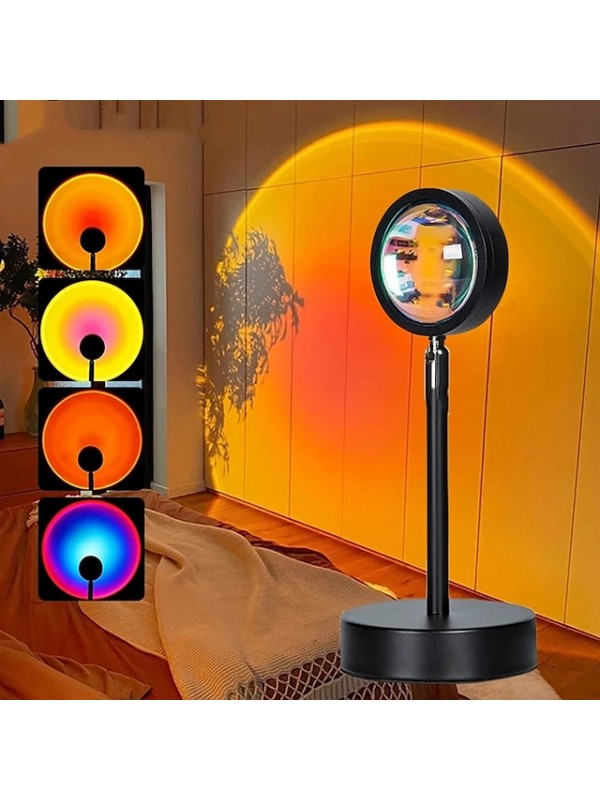 Sunset Lamp Projector Led Night Sunset Light with 4 Colors Sun Lamp Sunset Projection Lamp Star Light Projector for Bedroom #8902499