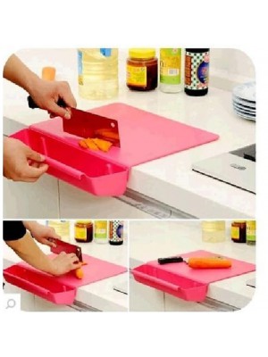 Cutting Board with Slot Kitchen Storage Household Antibacterial and Mildew Proof Daily Necessities Lazy Storage Artifact Creative Household Gadget #8739083