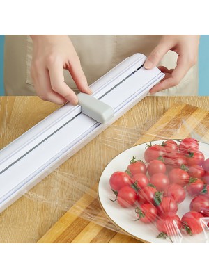 Cling Film Cutter Food Wrap Dispenser Sliding Knife Type Magnetic Wall-mounted Barbecue Tin Foil Cutting Box Home Kitchen Tool #8915403