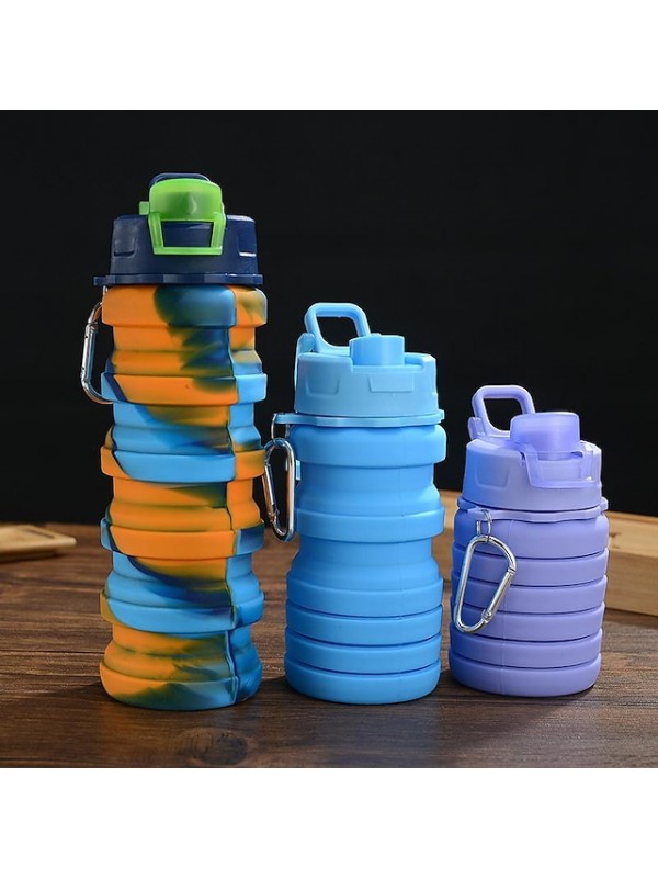 Creative Silicone Folding Water Cup Outdoor Sports Portable Water Bottle Cycling Sports Large Capacity Portable Water Bottle Gift #9019333