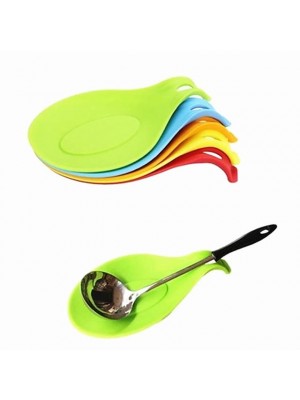 Silicone Spoon Insulation Mat Silicone Heat Resistant Placemat Drink Glass Coaster Tray Spoon Pad Kitchen Tool Random Color for Restaurant Home Cook #4305992