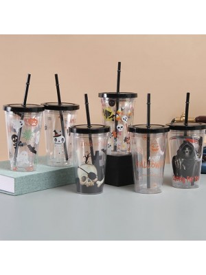 Halloween Themed Straw Cup Double-layer Insulation American Cartoon Accompanying Cup #8849997