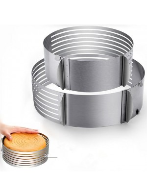 2pcs adjustable layer cake slicer 9"-12" and 6"-8" stainless steel multi layered ring circular cutter baking tool kit mousse mould for women wedding christmas mothers day gift (cake slicer) #8214158