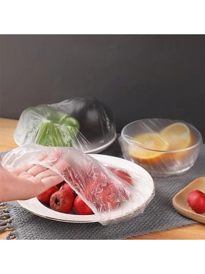 100-Piece Disposable Food Cover Plastic Wrap Elastic Food Lids for Fruit Bowls Cups Caps Storage Kitchen Fresh Keeping Saver Bag #8746839