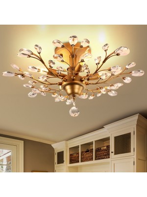 62 cm Chandelier Cluster Design Ceiling Light LED Flush Mount Lights Metal Antique Brass Elegant & Luxurious 110-120V 220-240V CE Certified Flower Design #5562153