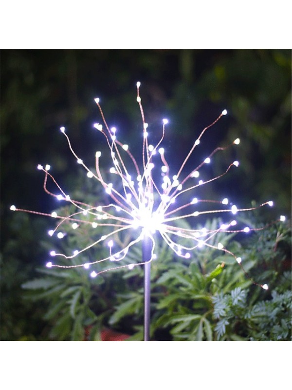 LED Solar Firework Lights Outdoor Solar Lights 2pcs Set Outdoor Waterproof Fairy Garland 90 120 150 LEDs Light String Garden Lawn Street Landscape Christmas Decoration #8573392