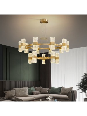 LED Pendant Light Chandelier Modern Luxury Gold Circle Design Sputnik Design Chandelier Copper Modern Style Sputnik Brass 15 10 8 6 Heads 220-240V 110-120V #8701145