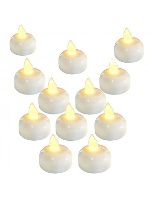 Ramadan Eid Lights LED Candle Light 12pcs Water Sensor LED Flameless Floating Electronic Candle for Bath SPA Pray Waterproof Tealight LED Aquarium Light Fish Tank Light #8661414