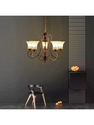 5-Light 68 cm Candle Style Chandelier Metal Glass Painted Finishes Vintage 110-120V / 220-240V / E26 / E27 #3686325