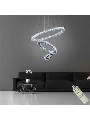 3 Rings LED Crystal Chandelier Pendant Lights Round Ring Ceiling Chandeliers Lights Lamp Hanging Fixtures for Dining Living Room Hotel Home 110-120V 220-240V #7451305