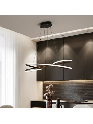 80 cm LED Ceiling Light Black White Dimmable Single Design Chandelier Aluminum Artistic Style Stylish Painted Finishes Artistic LED 110-120V 220-240V #8549748