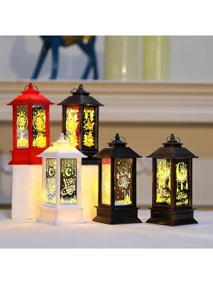 Ramadan Eid Mubarak Decoration Night Light Wooden Castle Shaped Lamp Battery Powered Islamic Muslim Festival Eid al-Fitr Home Decorations #9008718