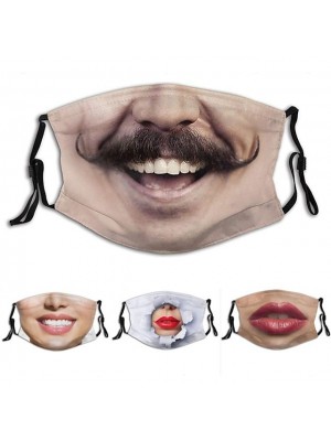 Men's Face cover Cotton Streetwear Home Party Adults Funny Mouth Mask Reusable Anti Dust Mask Washable Mouth Protector 3D Print #8657756