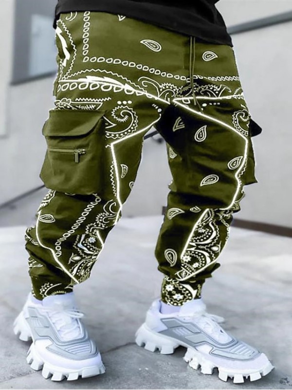 Men's Sporty Cargo Jogger Pants Tactical Cargo Drawstring Elastic Waist Multiple Pockets Full Length Pants Daily Sports Micro-elastic Graphic Breathable Quick Dry Mid Waist ArmyGreen Blue Black Wine #8645184