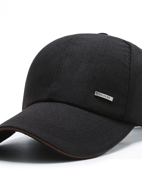 Men's Simple Baseball Cap Dailywear Outdoor Pure Color Letter Black Blue Hat Windproof Breathable Ultraviolet Resistant / Fall / Spring / Summer #8897952