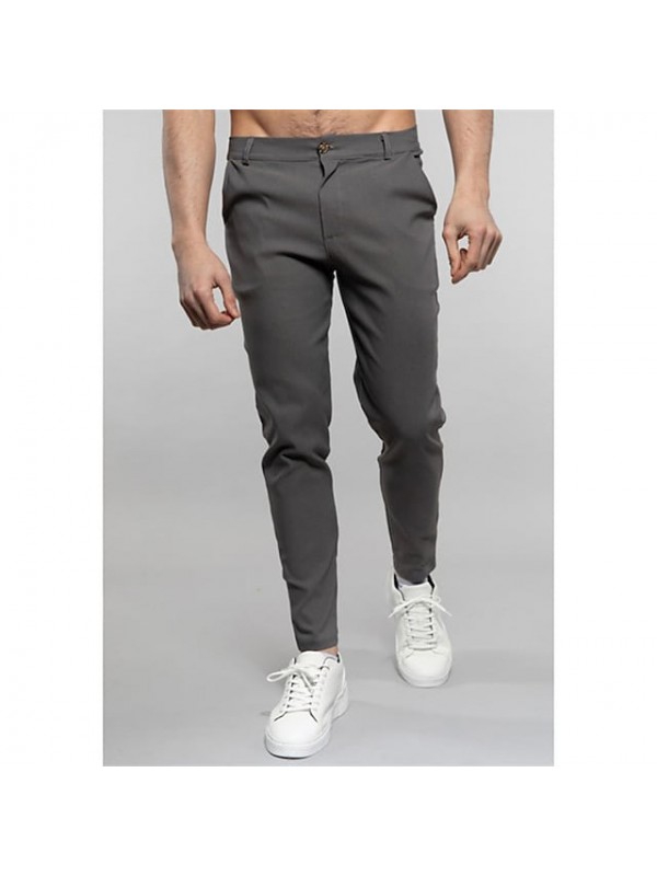 Men's Chic & Modern Chino Trousers Tapered pants Pocket Pants Casual Daily Micro-elastic Solid Color Breathable Lightweight Mid Waist White Black Grey Navy Blue M L XL XXL 3XL #8996492