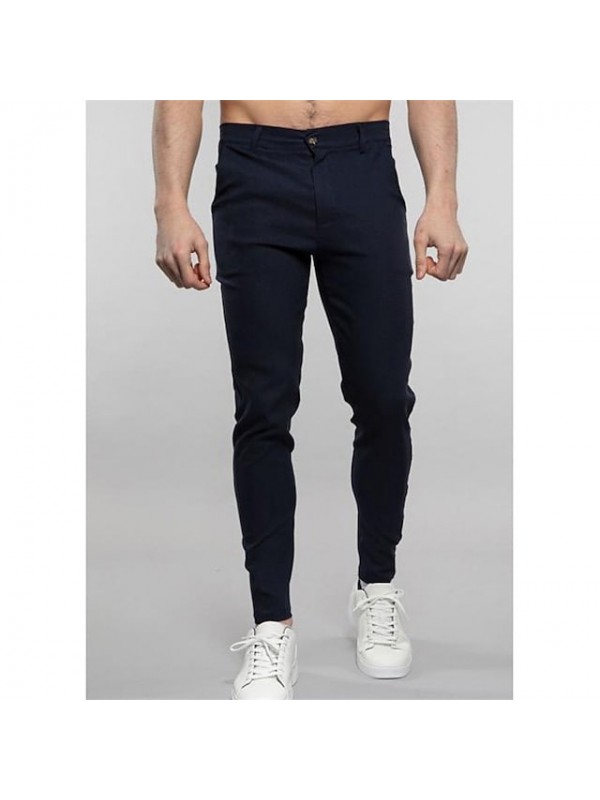 Men's Chic & Modern Chino Trousers Tapered pants Pocket Pants Casual Daily Micro-elastic Solid Color Breathable Lightweight Mid Waist White Black Grey Navy Blue M L XL XXL 3XL #8996492