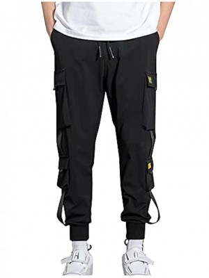 Streetwear Hip Hop Pants Cargo Pants Joggers for Men Sports Casual Active Sweatpants Black #8961309