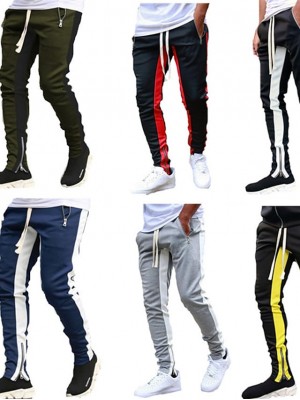 Men's Sporty Casual / Sporty Pants Chinos Trousers Drawstring Elastic Waist Full Length Pants Daily Sports Micro-elastic Color Block Breathable Quick Dry Mid Waist ArmyGreen Wine Black Light Grey Red #8645185