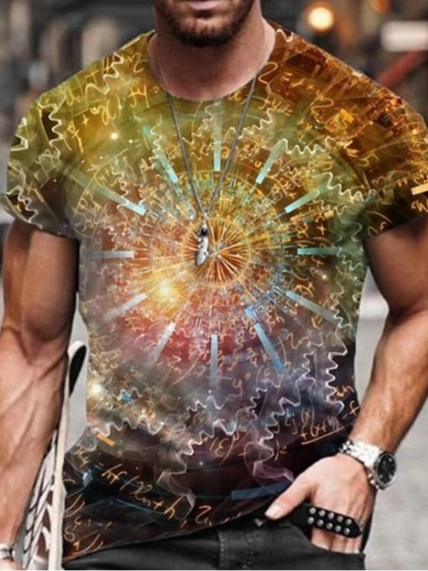 Men's Tee T shirt 3D Print Graphic Plus Size Crew Neck Casual Daily Short Sleeve Tops Basic Vintage Designer Slim Fit A B C / Summer #8676691