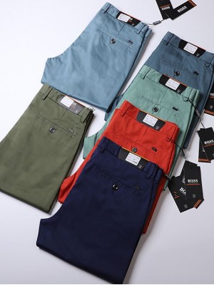 Men's Casual Chino Dress Pants Straight Pants Classic Pocket Full Length Pants Business Casual Micro-elastic Solid Color Cotton Comfort Outdoor Mid Waist ArmyGreen Green Blue Black Gray 32 33 34 36 38 #8843701