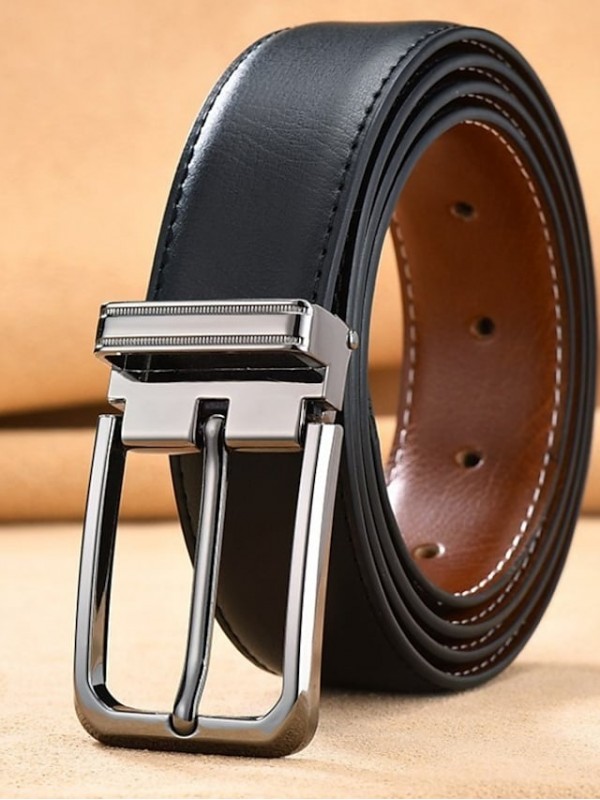 Men's Wide Belt Leather Belt Solid Colored #8678627