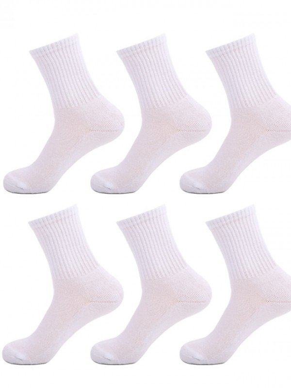 Comfort Men's Socks Solid Colored Socks Sport Socks / Athletic Socks Medium Office / Career Multi color 6 Pairs #8959389