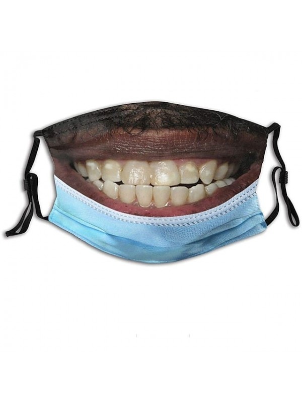 Men's Face cover Cotton Streetwear Home Party Adults Funny Mouth Mask Reusable Anti Dust Mask Washable Mouth Protector 3D Print #8657748