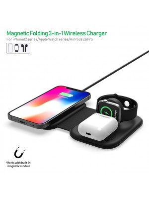 15W Output Power USB 3 in 1 Wireless Chargers Wireless Charger Portable Short Circuit Protection Over Current Protection CE Certified For Watch Cellphone #8844642