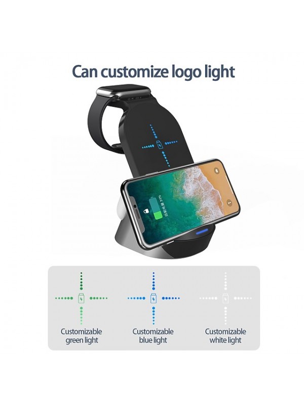 15W 3 In 1 Wireless Charging Station Wireless Charger for iPhone 13 12 Pro Max SE2 XR For Airpods pro Watch 7 6 SE 5 4 3 2 1 Kit RoHS CE Certified FCC For Universal #8252688