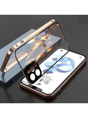 Magnetic Case For iPhone SE 3 iPhone 13 Pro Max 12 11 X XR XS Max 8 7 Clear Full Body Protection Metal Adsorption Double Sided Tempered Glass Case with Camera Protection Lens? #8421403