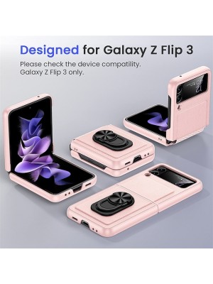 Phone case for Galaxy Z Flip 3 Case with Hinge Protection 360Rotate Ring Stand Magnetic Cover Case with Built-in Tempered Glass Camera Screen Protector for Samsung Galaxy Z Flip 3 5G (2021) #8994881