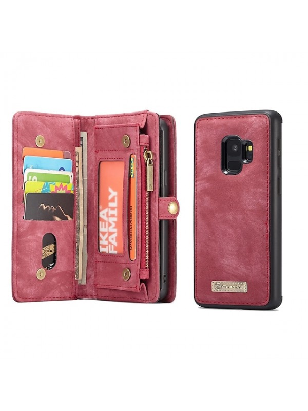 Phone Case For Samsung Galaxy Full Body Case Leather Wallet Card S22 S21 S20 Plus Ultra A72 A52 A42 A32 Wallet Card Holder with Stand Solid Color Hard Genuine Leather #6578829